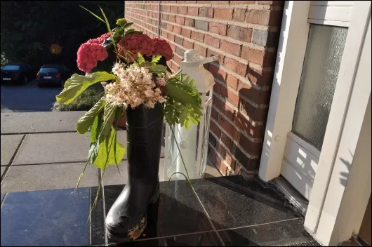 Gummistøvle med blomster