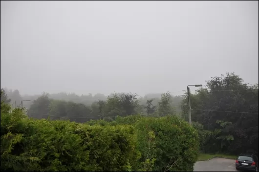 Diset og grå juni morgen