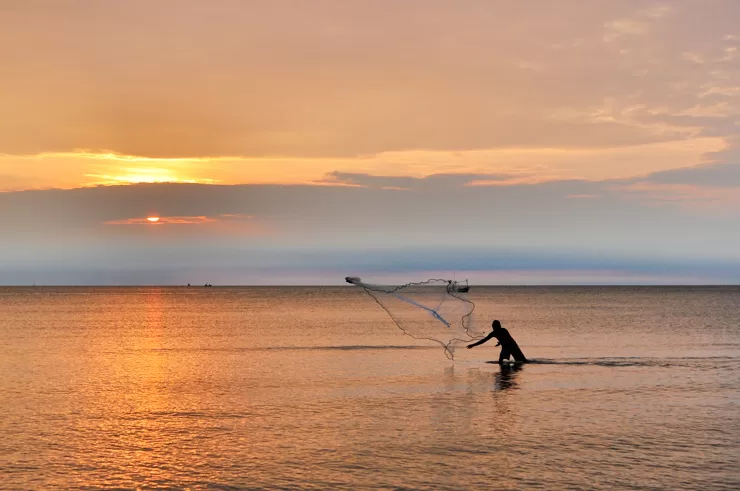 En fisker i Thailand