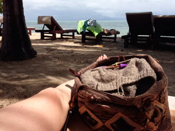 Strikkeri på stranden