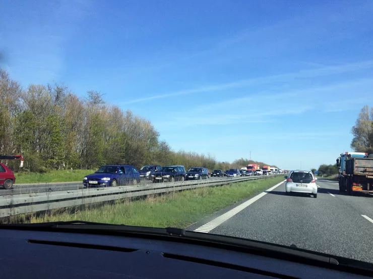 Kø på motorvejen