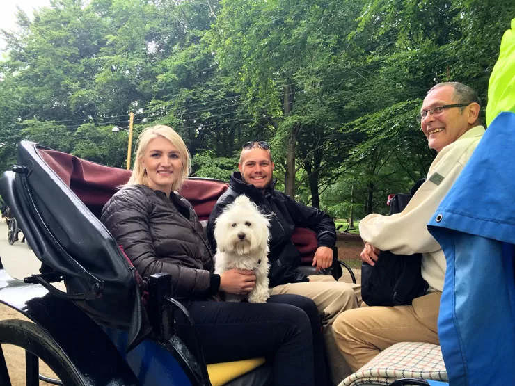 Sebastian, Rikke, Cleo og manden i hestevogn